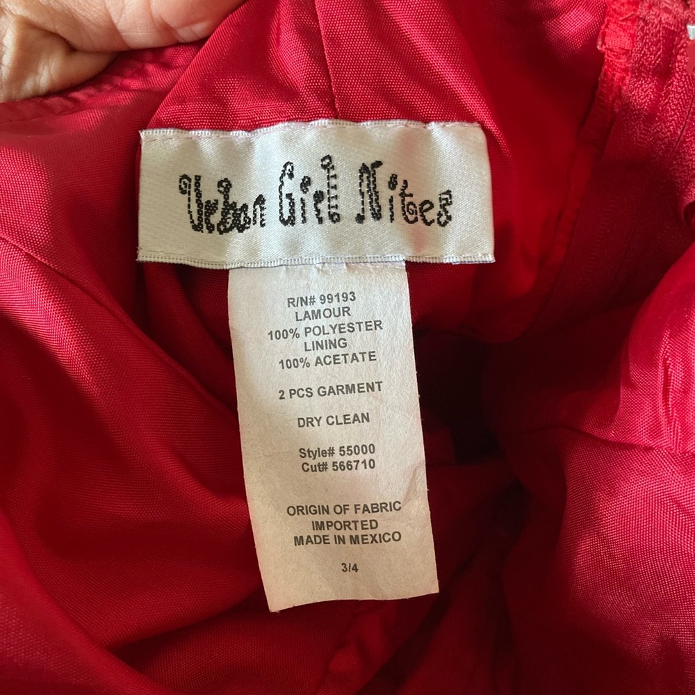 Vibrant Red Strapless Gown - Picture 3 of 6